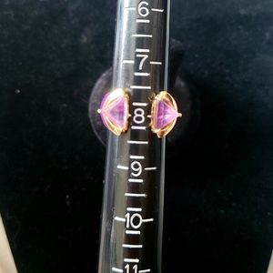 Adjustable Amethyst and Enamel Ring Size 8 Stamped 925